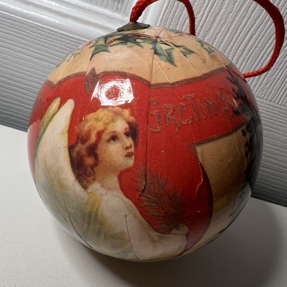 Vintage Decoupage Angel & Christmas Tree Ornament